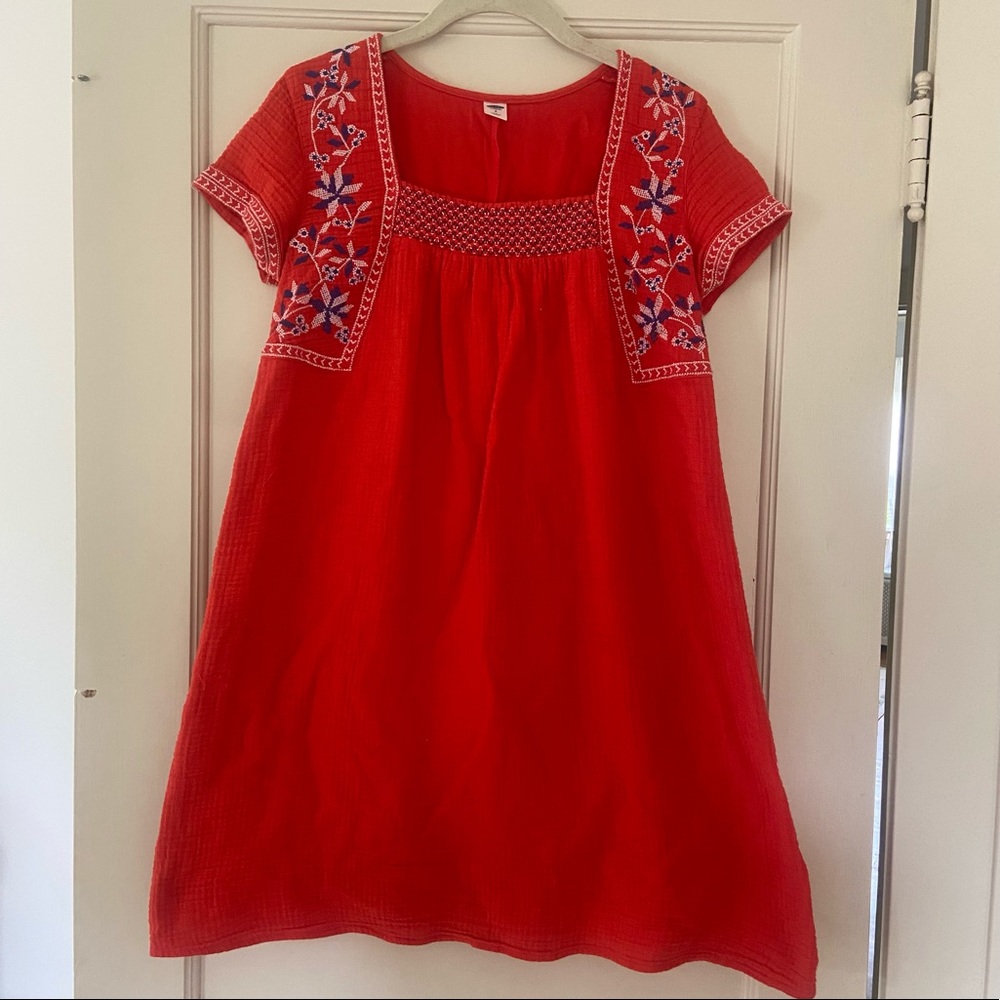 Embroidered Red Dress
